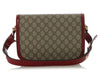 Gucci Red and Beige GG Supreme Horsebit 1955 Shoulder Bag