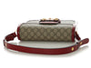 Gucci Red and Beige GG Supreme Horsebit 1955 Shoulder Bag