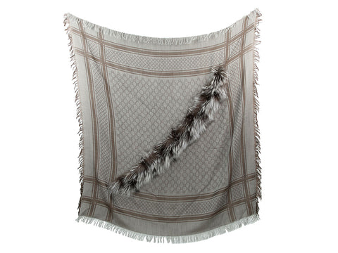 Gucci Fox-Trimmed Shawl
