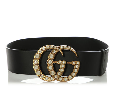 Gucci Moon Calfskin Pearl Double G 70mm Belt
