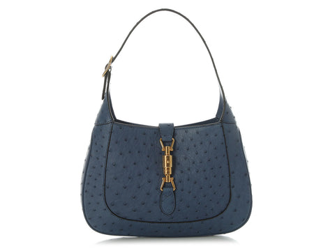 Gucci blue ostrich small Jackie