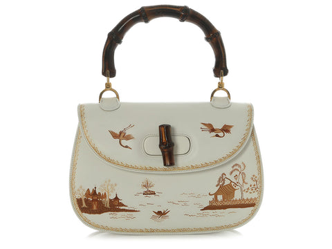 Gucci Vintage Custom Medium 1947 Bamboo Top Handle Bag