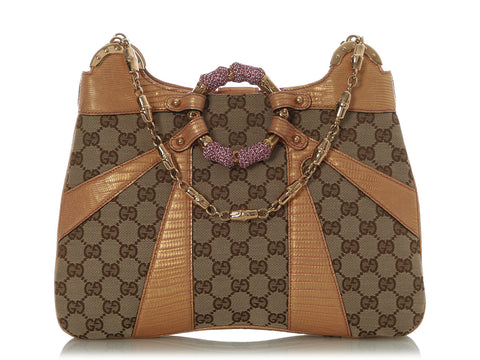 Gucci Vintage Crystal Bamboo Chain Shoulder Bag