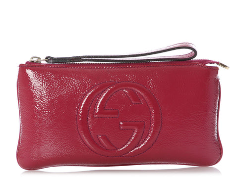 Gucci Fuchsia Patent Soho Wristlet