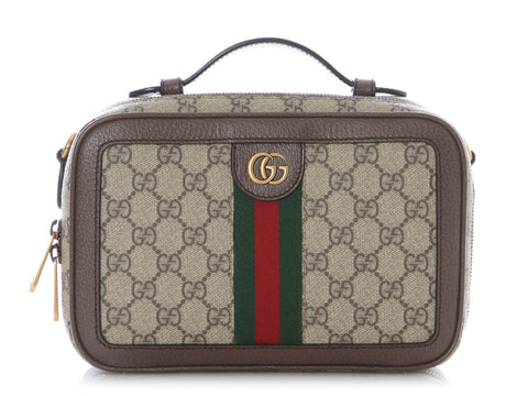 Gucci Small GG Supreme Web Ophidia Zip Around Crossbody