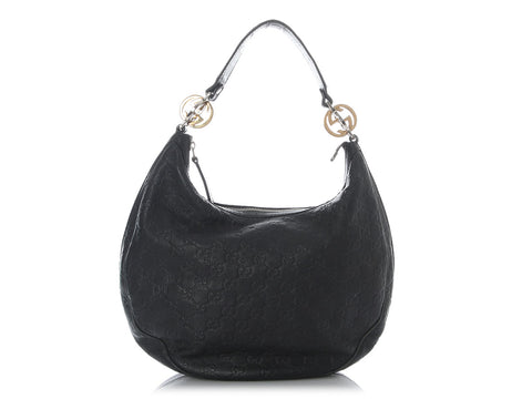 Gucci Black Guccissima Twins Hobo