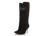 Gucci Brown Suede Chain Patch Tall Boots
