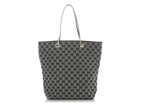 Gucci Vintage Black GG Canvas Tote