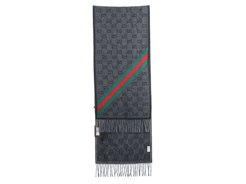 Gucci Gray Wool and Alpaca GG Scarf