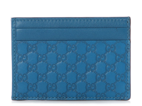Gucci Blue Micro Guccissima Card Case