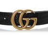 Gucci Black Croc-Embossed Leather GG Marmont Belt