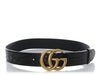 Gucci Black Croc-Embossed Leather GG Marmont Belt
