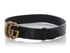 Gucci Black Croc-Embossed Leather GG Marmont Belt