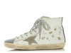 Golden Goose White Leather and Swarovski Crystal Francy High Top Sneakers