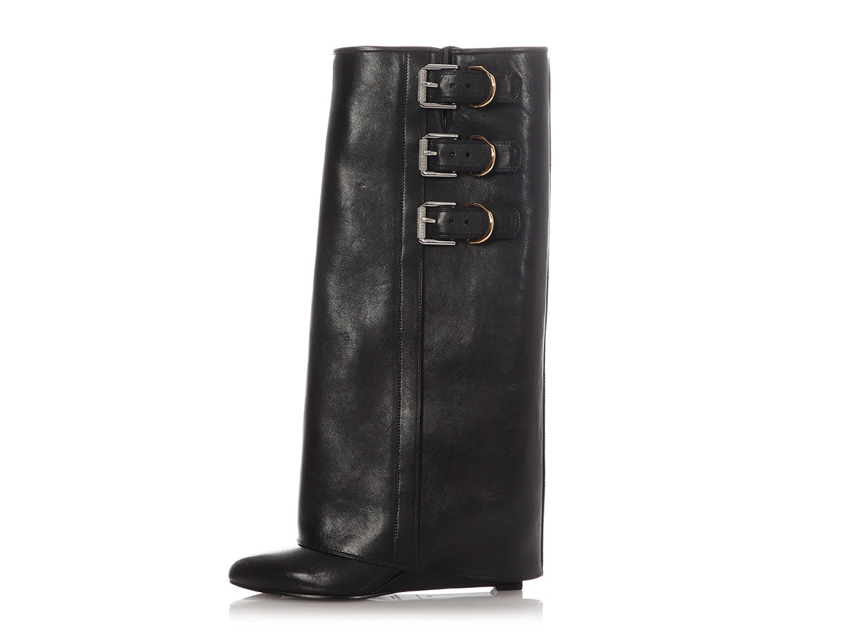 Givenchy Black Shark Lock Buckle Boots - Main Image