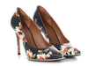Givenchy Black Floral and Butterfly Print Pumps