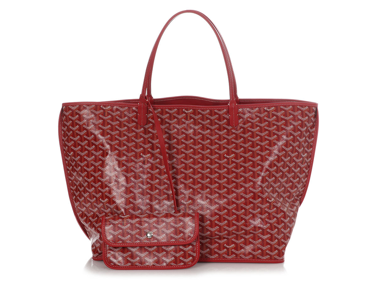 Goyard Anjou Mini Bag in Dark Red Canvas and Leather