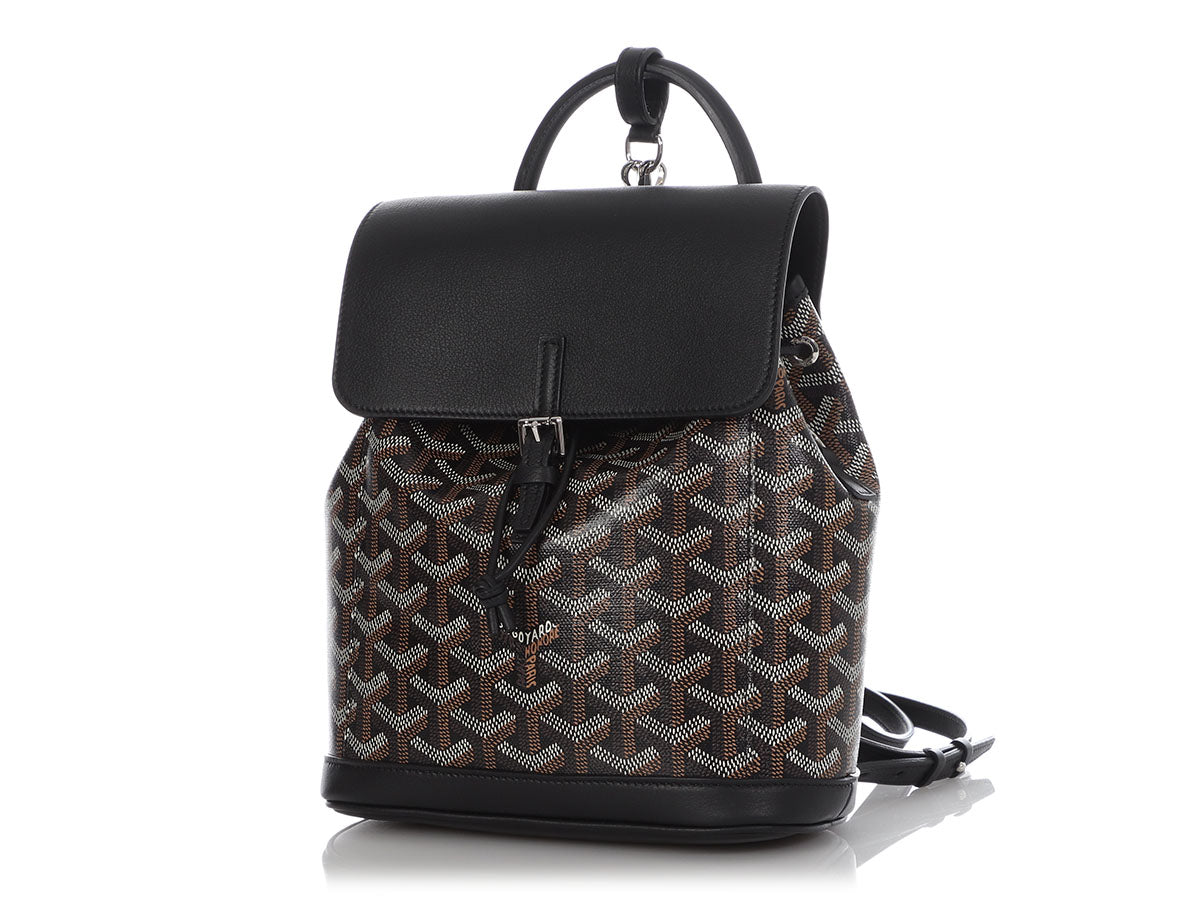 Goyard Black Goyardine Coated Canvas And Calfskin Alpin Backpack