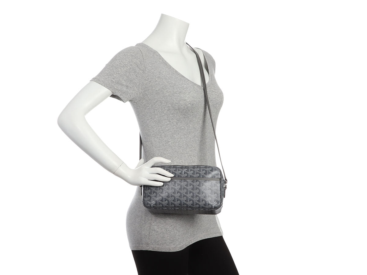 Goyard Goyardine Grey Cap Vert PM Bag Silver Hardware – Madison Avenue  Couture