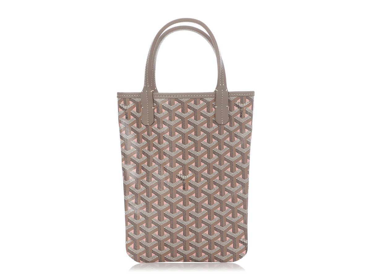 goyard saint louis small tote bag grey canvas grey leather, with dust