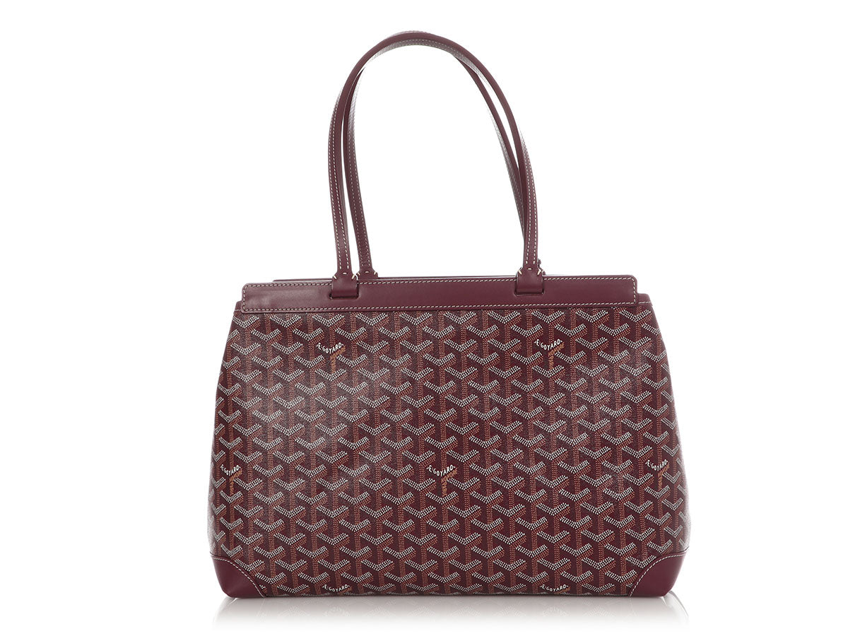 Goyard Burgundy Goyardine Coated Canvas and Leather Hardy PM Tote Goyard