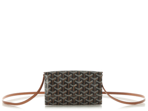 Goyard Black and Brown Varenne Wallet on Chain