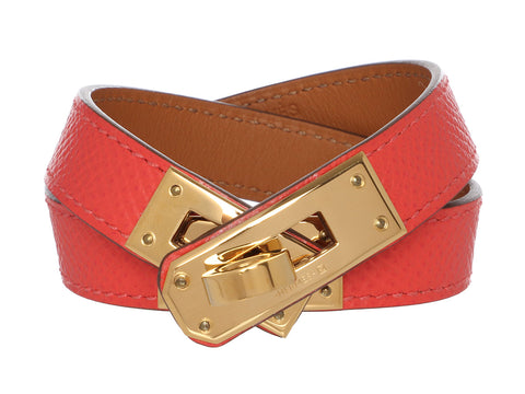 Hermès Rose Jaipur Epsom Kelly Double Tour Bracelet