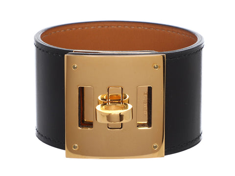 Hermès Black Box Calfskin Kelly Dog Bracelet