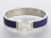 Hermès Narrow Navy and White Clic-Clac Bracelet