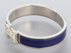 Hermès Narrow Navy and White Clic-Clac Bracelet