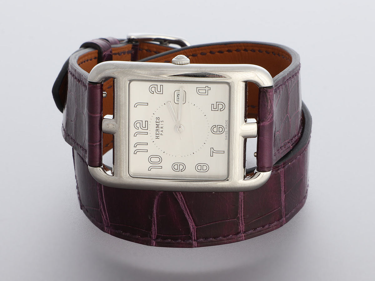 Hermès Large Stainless Steel Cape Cod Double Tour Watch