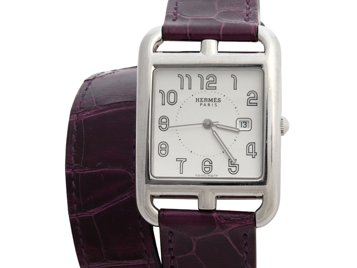 Hermès Large Stainless Steel Cape Cod Double Tour Watch by Ann's Fabulous Finds