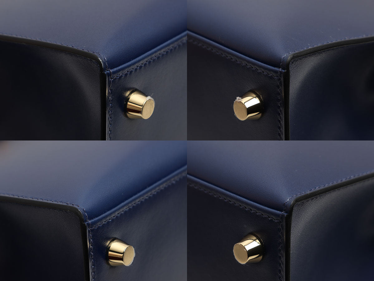 Hermès Bleu Saphir Box Calfskin Kelly 25