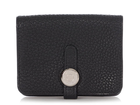 Hermès Black Togo Dogon Card Holder