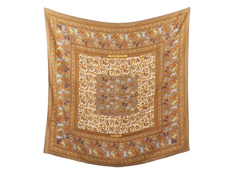 Hermès Chass en Inde Silk Scarf 90cm