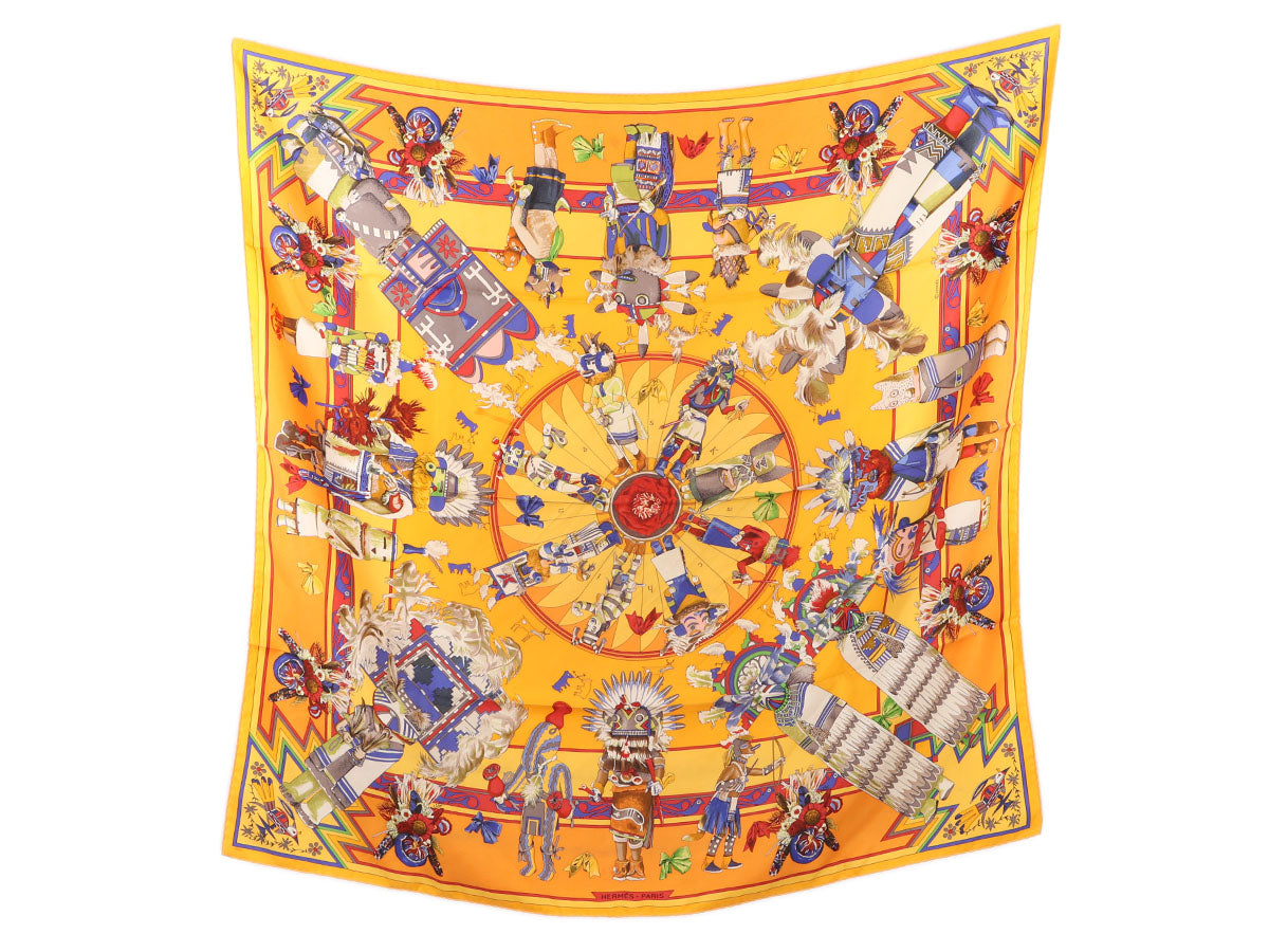 Hermes Scarf Kachinas - Blue & Black