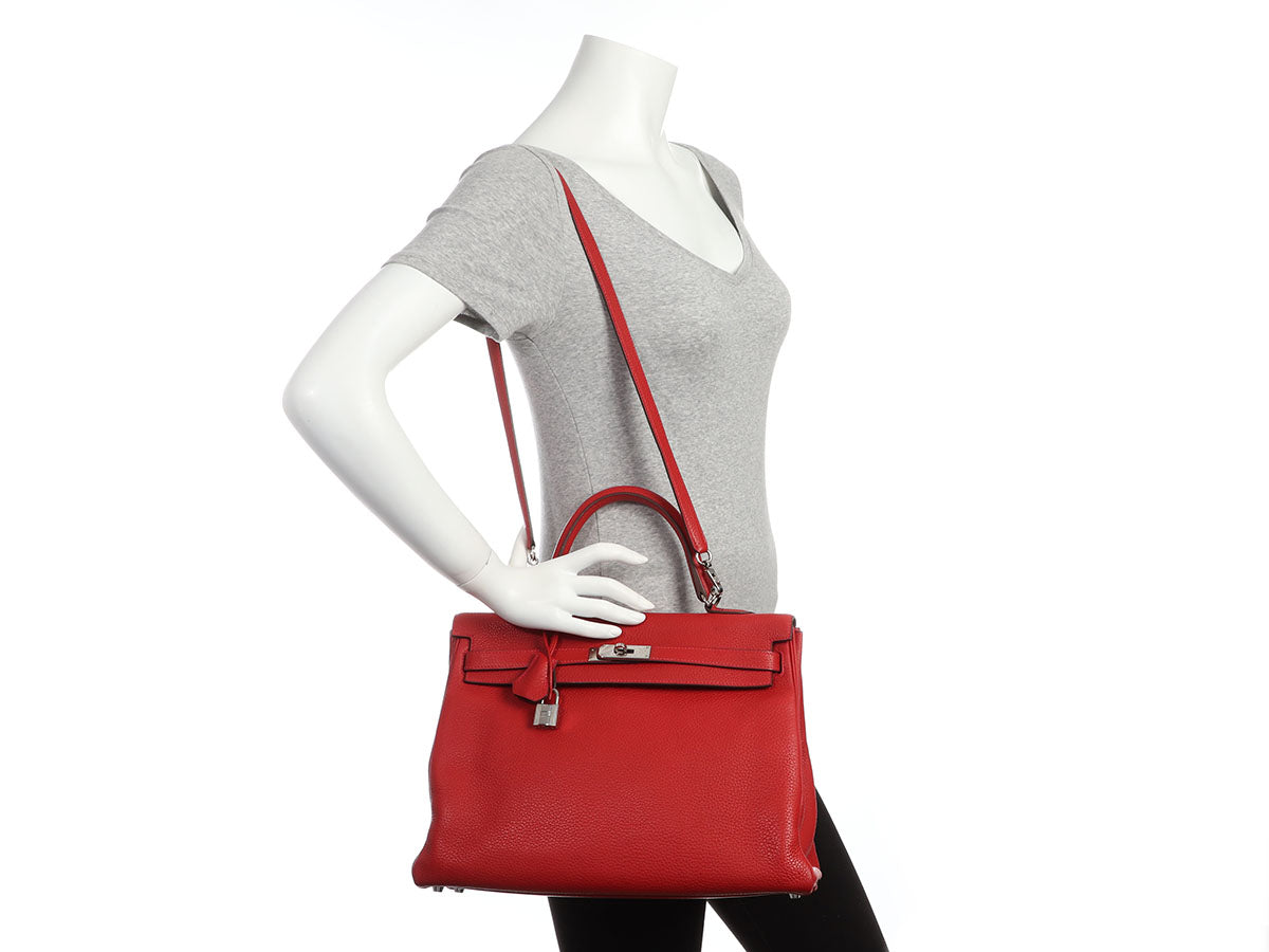 Hermes Kelly 35 Rouge Casaque Swift