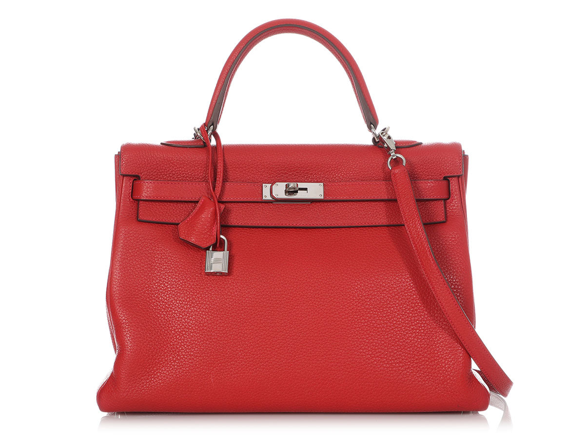 Hermes Kelly 35 Rouge Casaque White Flag/Limited Edition Epsom PHW. Kelly  35 Bag