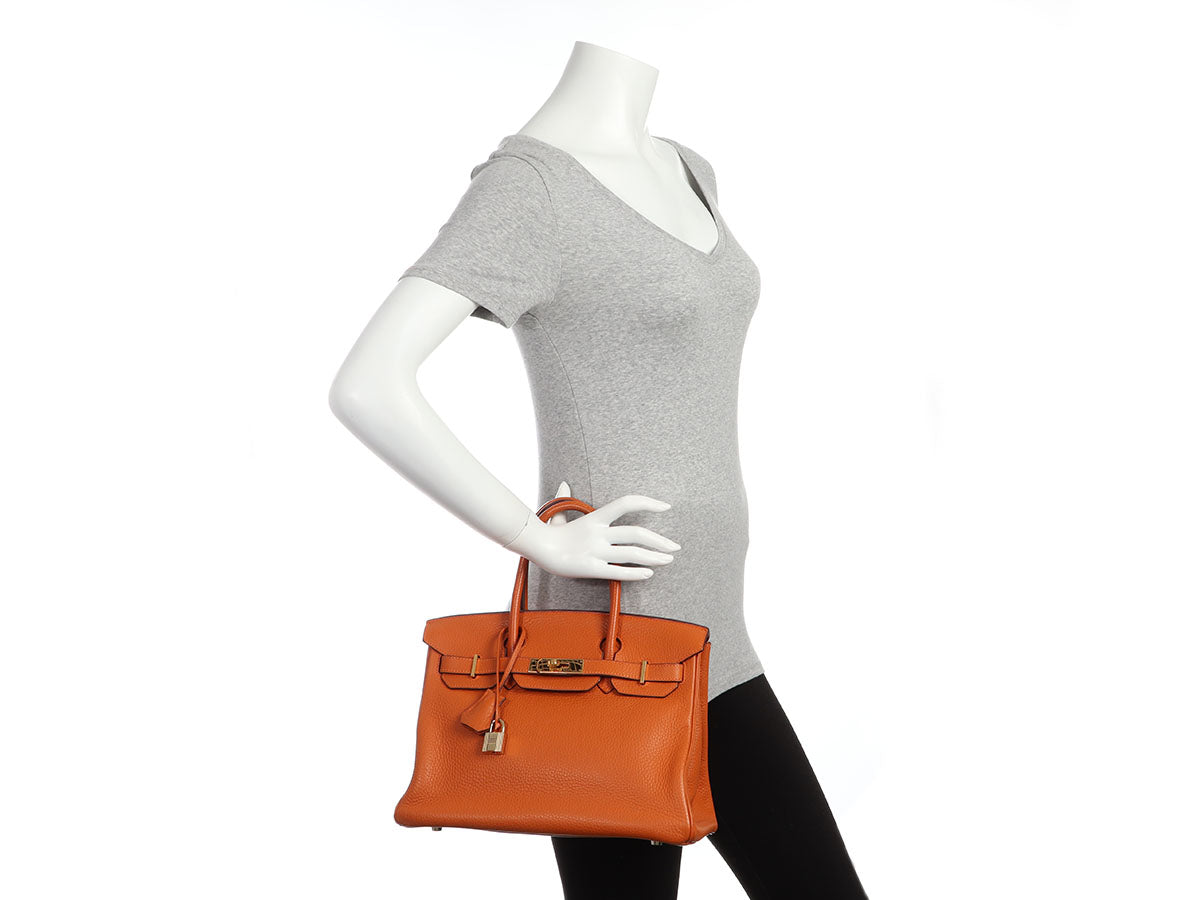 vionarosalina carried #Hermes birkin 30 orange togo leather with