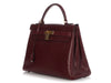 Hermès Vintage Burgundy Box Calfskin Kelly 32