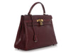 Hermès Vintage Burgundy Box Calfskin Kelly 32