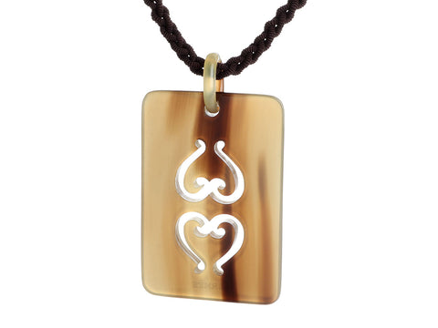 Hermès Vintage Long Buffalo Horn Pendant Necklace