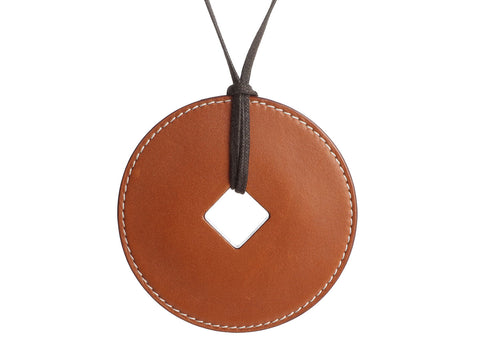 Hermès Barenia Leather Round Necklace