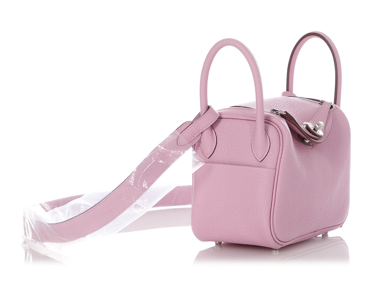 Hermes Mini Lindy Mauve Sylvestre Clemence Palladium Hardware