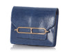 Hermès Bleu Saphir Shiny Lizard Roulis Wallet