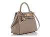 Hermès Special Order Gris Tourterelle Chèvre and Vert Bosphore Kelly 28