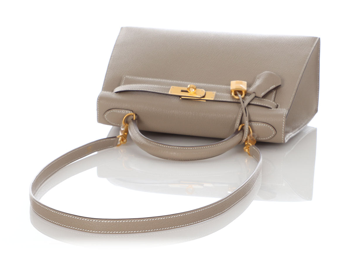 Hermes Kelly 28 Returnee Handbag Gris Tourterelle Special Order Chevre –  Bags Of Personality