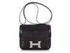 Hermès Black Shiny Lizard Constance 18