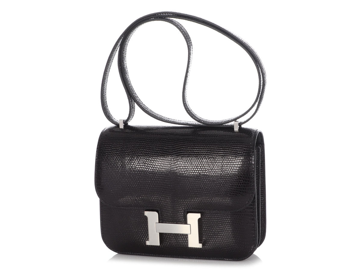 Hermes Constance Lizard Skin Leather Shoulder Bag