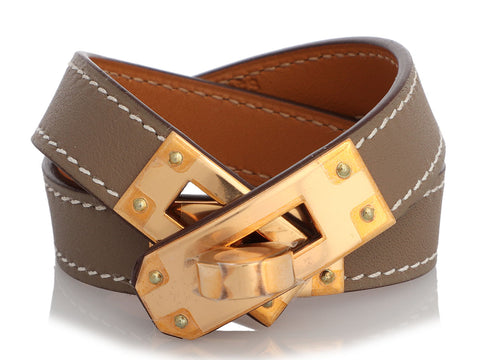 Hermès Etoupe Swift Double Tour Bracelet